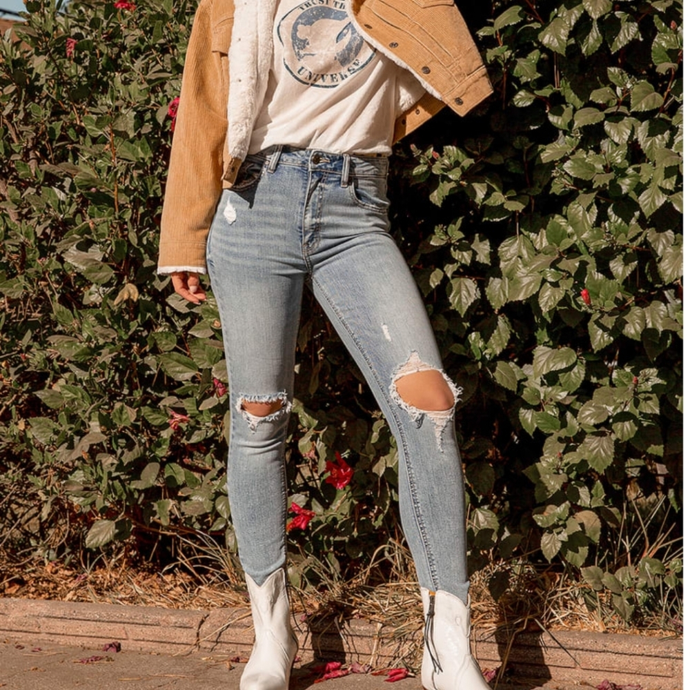 Bella light wash skinny jeans